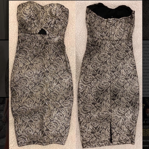 Metallic flower design midi dress - Picture 1 of 1